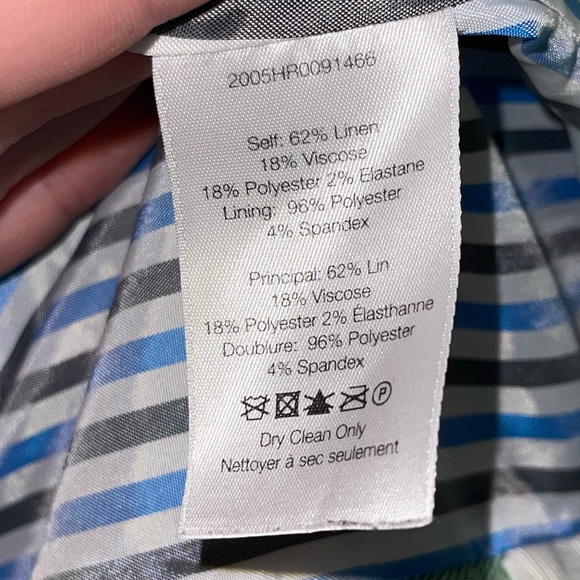 VERONICA BEARD Sage Green Beacon Herringbone Linen Dickey Blazer Size 8 - Picture 9 of 12